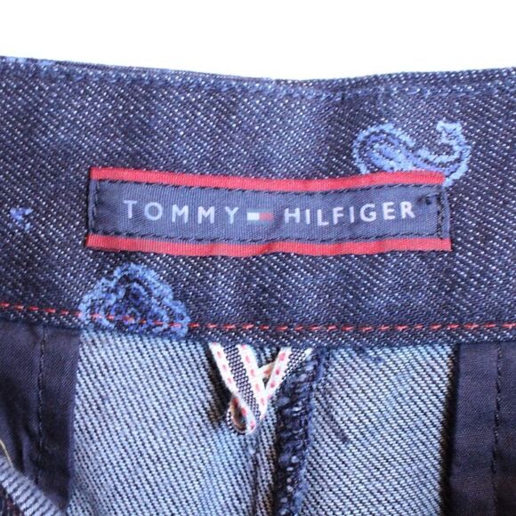 TOMMY HILFIGER Denim Shorts in Dark Blue Women's Size 10 - Picture 8 of 9